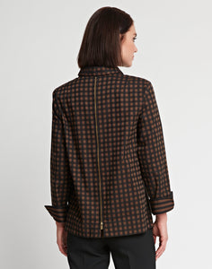 Xena Long Sleeve Black Stripe/Gingham Combo Shirt