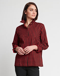 Xena Long Sleeve Black Stripe/Gingham Combo Shirt