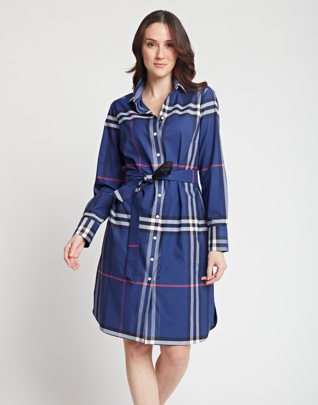 Kathleen Long Sleeve Oversized Plaid Dress