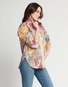 Halsey Long Sleeve Multi-Colored Paisley Print Shirt