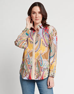 Halsey Long Sleeve Multi-Colored Paisley Print Shirt