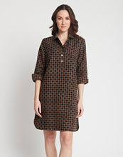 Load image into Gallery viewer, Charlotte 3/4 Sleeve Double Face Geo Dress