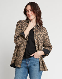 Halsey Long Sleeve Oversized Animal Jacquard Shirt