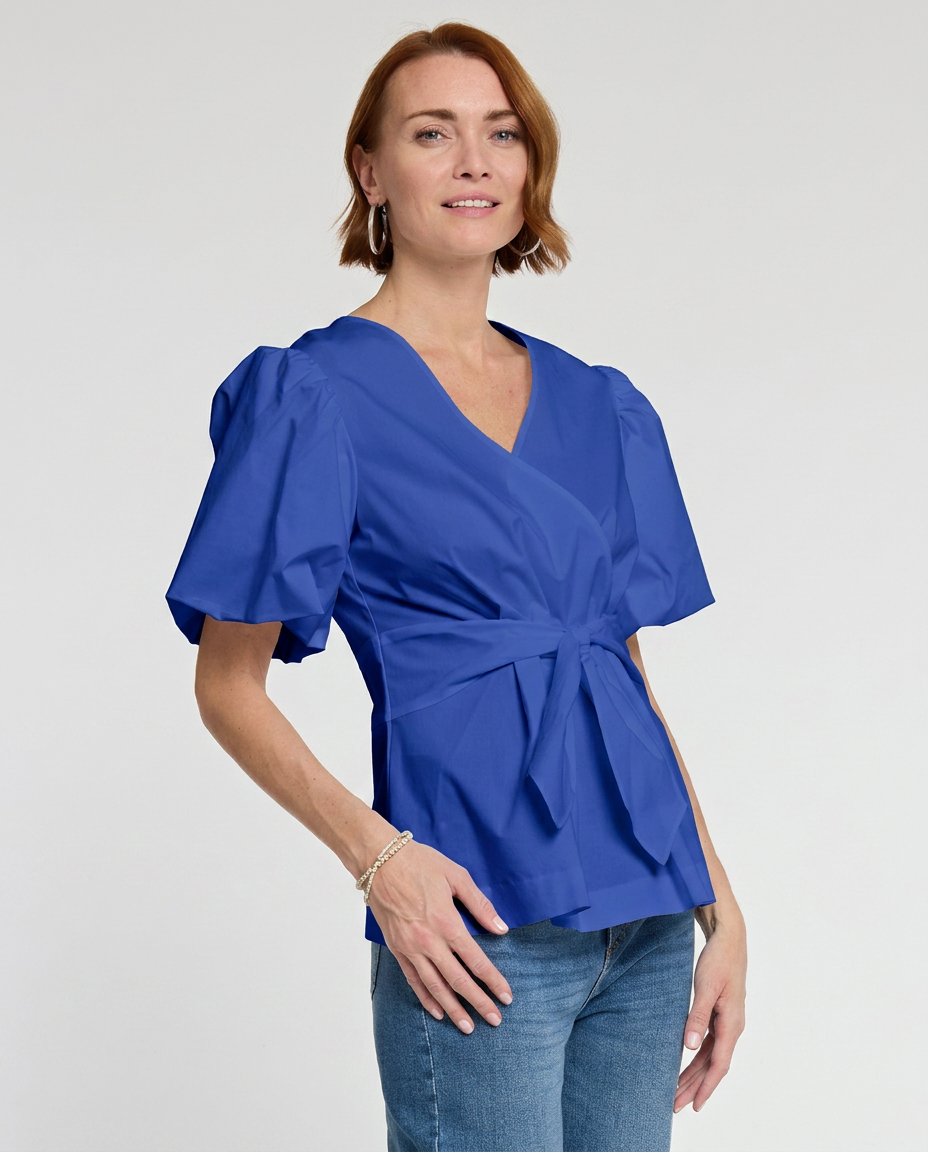 Paulina Elbow Sleeve Cotton Top