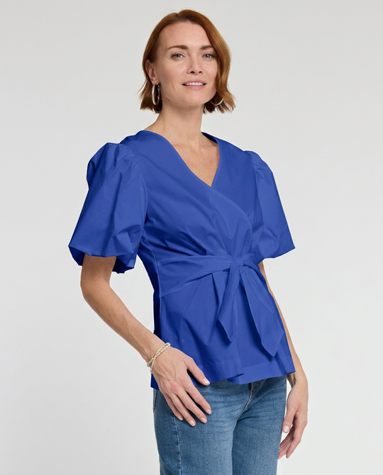 Paulina Elbow Sleeve Cotton Top