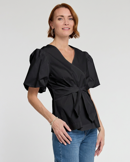 Paulina Elbow Sleeve Cotton Top