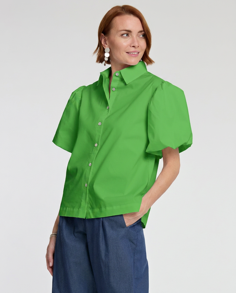 Angelina Elbow Sleeve Cotton Shirt
