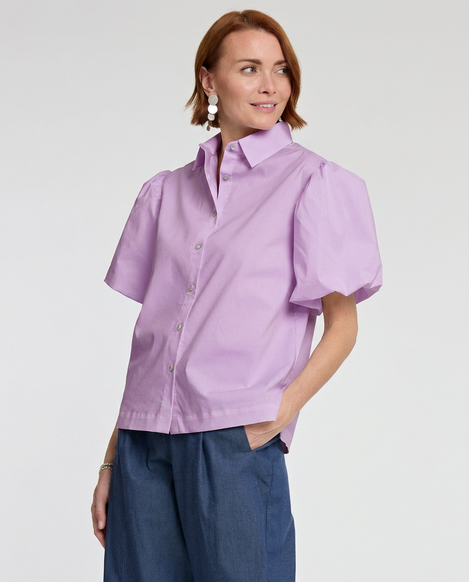 Angelina Elbow Sleeve Cotton Shirt