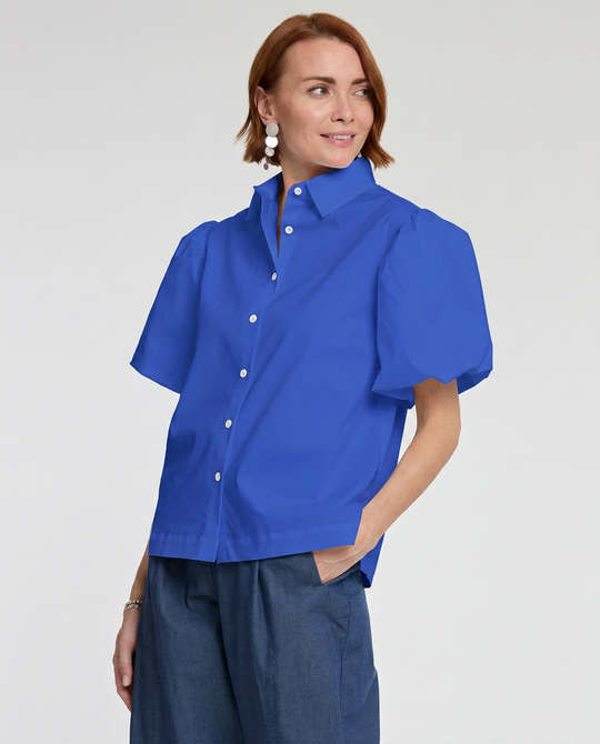 Angelina Elbow Sleeve Cotton Shirt