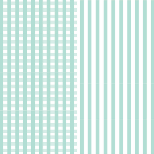 Aileen 3/4 Sleeve Stripe/Gingham White Combo Top