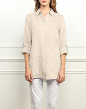 Load image into Gallery viewer, Chelsea Luxe Linen Roll Tab Oversized Shirt