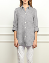 Load image into Gallery viewer, Chelsea Luxe Linen Roll Tab Oversized Shirt