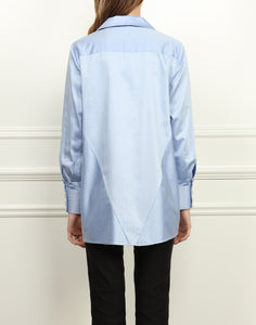 Betty Wing Collar A-line Tunic In Herringbone Weave