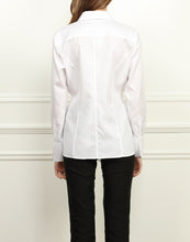 Load image into Gallery viewer, Marie Luxe Cotton Tie Front Shirt In White