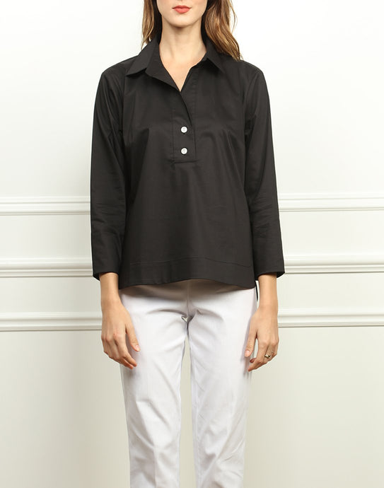 Aileen 3/4 Sleeve Shirt Collar Top