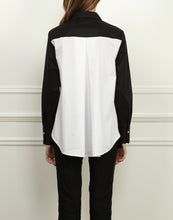 Load image into Gallery viewer, Claudia Black and White Color Blocked Tunic