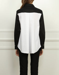 Claudia Black and White Color Blocked Tunic