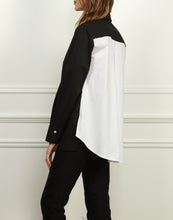 Load image into Gallery viewer, Claudia Black and White Color Blocked Tunic