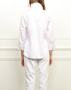 Clarice Luxe Cotton Classic Fit Shirt in Stripe
