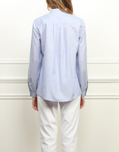 Frankie Relaxed Fit Shirt In Indigo/White Mini Stripe