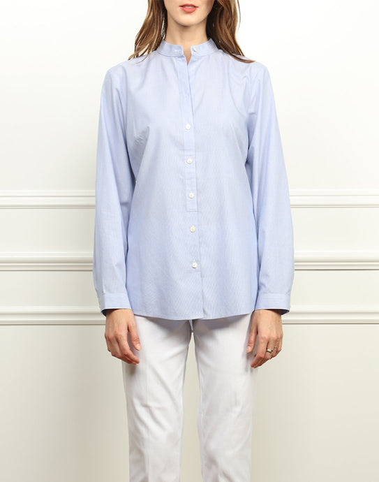 Frankie Relaxed Fit Shirt In Indigo/White Mini Stripe