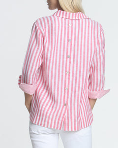 Aileen 3/4 Sleeve Luxe Linen Stripes Top