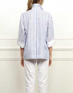 Aileen 3/4 Sleeve Luxe Linen Stripes Top