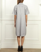 Load image into Gallery viewer, Lori A-line Shirtdress In Tahitian Pearl and White Mini Stripe