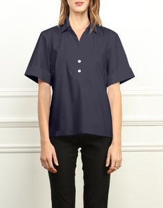 Aileen Short Sleeve Shirt Collar Top