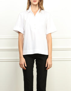 Aileen Short Sleeve Shirt Collar Top