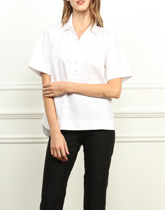Aileen Short Sleeve Shirt Collar Top