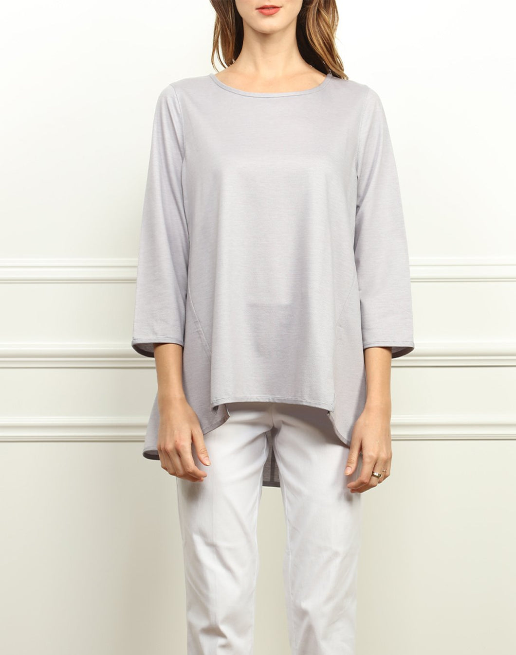 Cecilia A-line Knit Top In Silver
