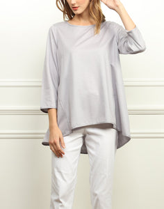 Cecilia A-line Knit Top In Silver