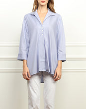 Load image into Gallery viewer, Betty Wing Collar A-line Tunic In Indigo/White Stripe Knit