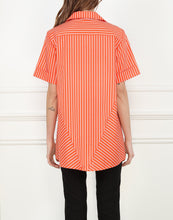 Load image into Gallery viewer, Betty Short Sleeve A-line Tunic In Orange/White Stripe