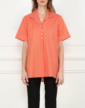 Load image into Gallery viewer, Betty Short Sleeve A-line Tunic In Orange/White Stripe
