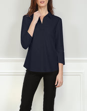 Load image into Gallery viewer, Lizette 3/4 Sleeve Pullover Shirt With Knit Sleeves and Back