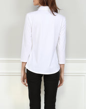 Load image into Gallery viewer, Lizette 3/4 Sleeve Pullover Shirt With Knit Sleeves and Back
