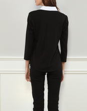 Load image into Gallery viewer, Lizette 3/4 Sleeve Pullover Shirt With Knit Sleeves and Back