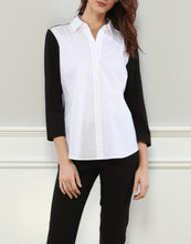 Load image into Gallery viewer, Lizette 3/4 Sleeve Pullover Shirt With Knit Sleeves and Back
