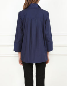 Salina 3/4 Sleeve Stretch Taffeta Popover
