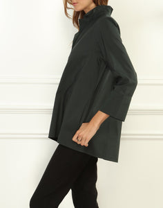 Salina 3/4 Sleeve Stretch Taffeta Popover