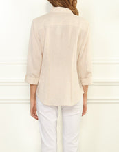 Load image into Gallery viewer, Sophia Luxe Linen 3/4 Sleeve Fitted Shirt
