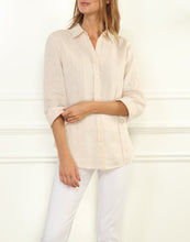 Load image into Gallery viewer, Sophia Luxe Linen 3/4 Sleeve Fitted Shirt
