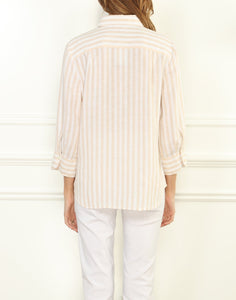 Iris Luxe Linen Relaxed Fit Shirt In Stripe