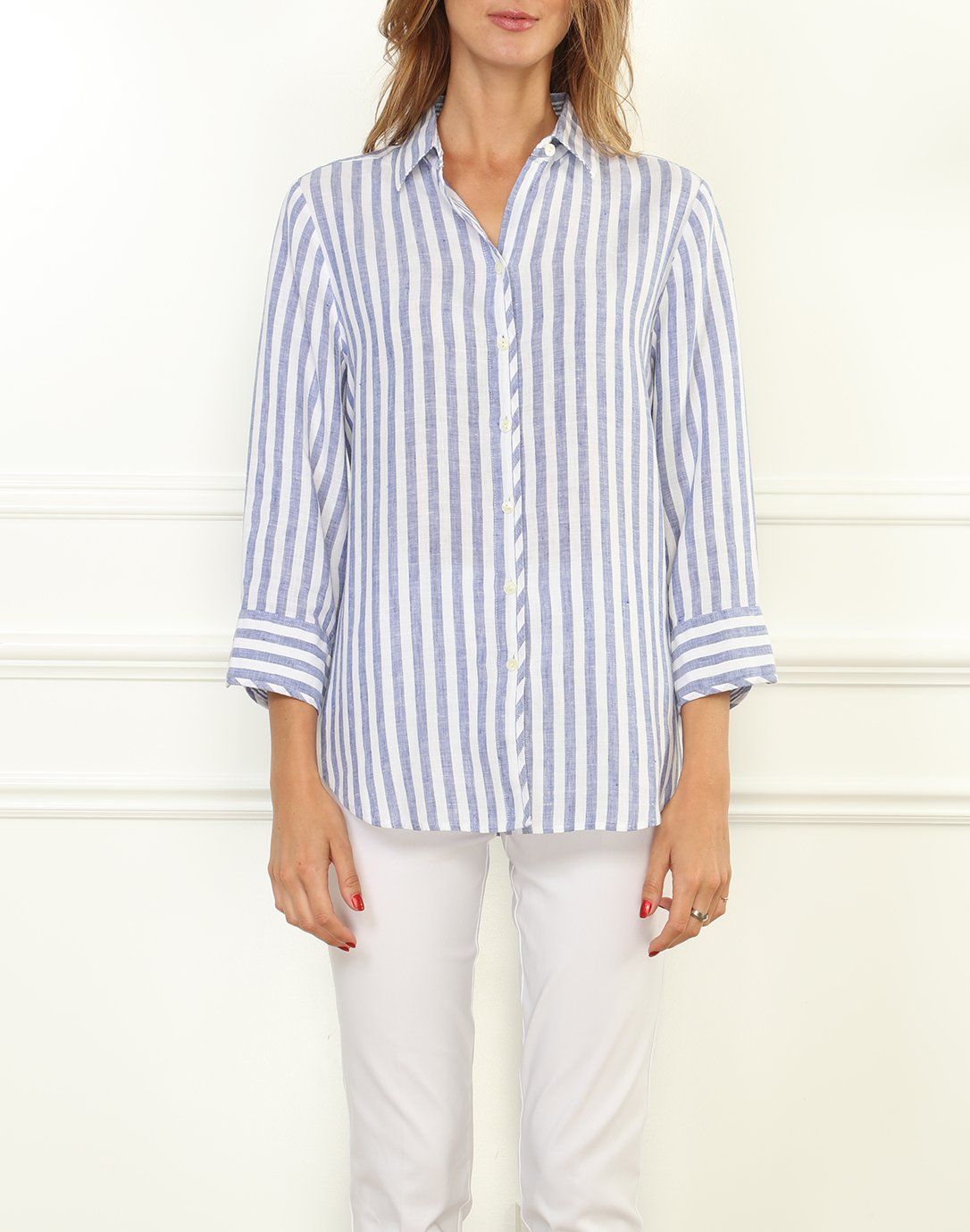 Iris Luxe Linen Relaxed Fit Shirt In Stripe – Hinson Wu