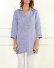 Load image into Gallery viewer, Mira Luxe Linen 3/4 Sleeve Button Back Tunic