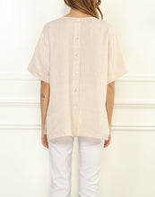 Load image into Gallery viewer, Fiona Luxe Linen Button Back Tee