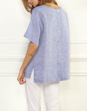 Load image into Gallery viewer, Fiona Luxe Linen Button Back Tee