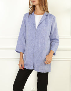 Haley Luxe Linen 3/4 Sleeve Notched Lapel Jacket